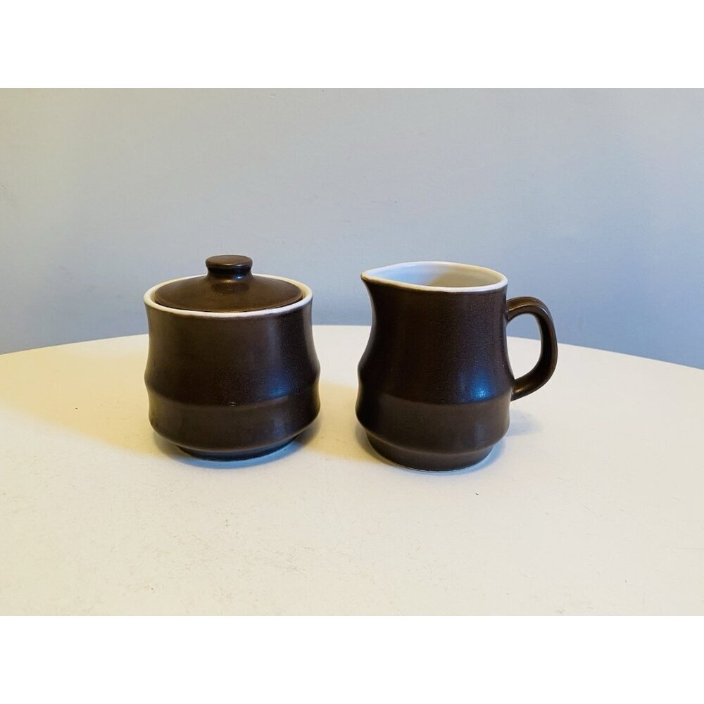 Vintage Casual Ceram Regency Stoneware Creamer and Sugar Bowl